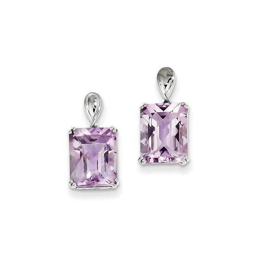 Sterling Silver Pink Quartz Earrings