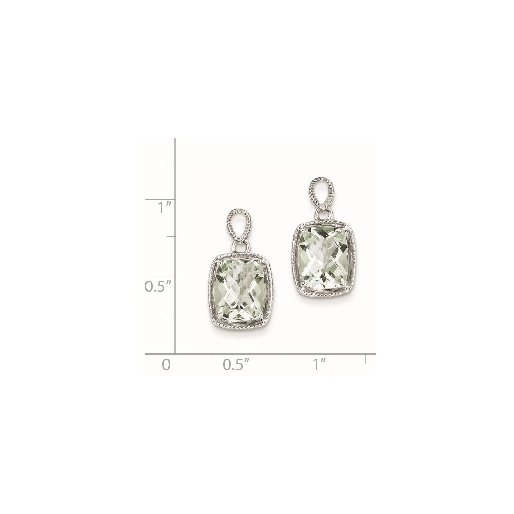 Sterling Silver Green Quartz Earrings