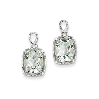 Sterling Silver Green Quartz Earrings