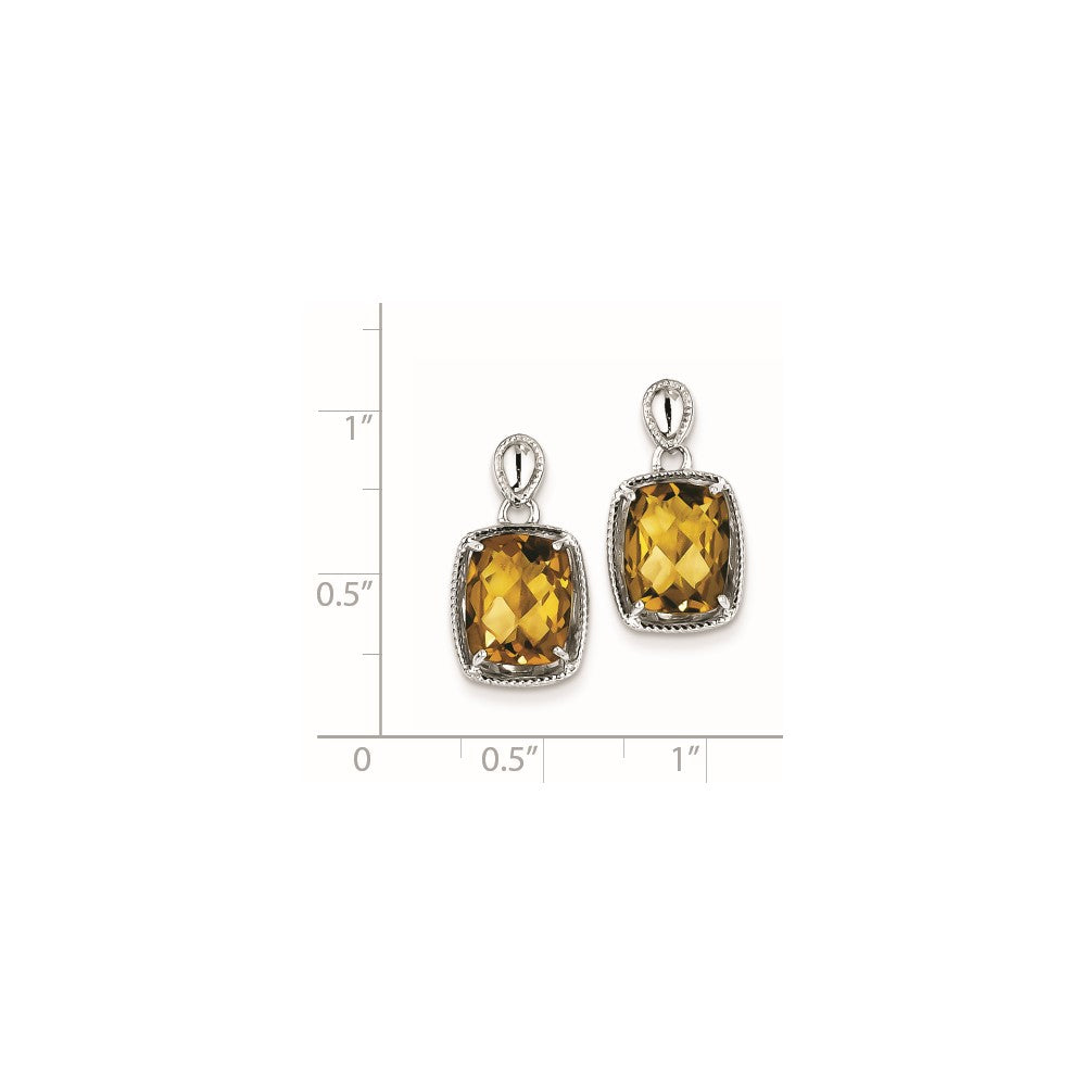 Sterling Silver Whiskey Quartz Earrings