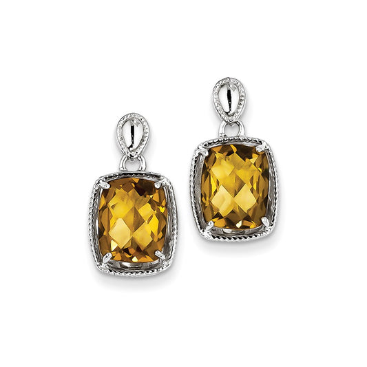 Sterling Silver Whiskey Quartz Earrings