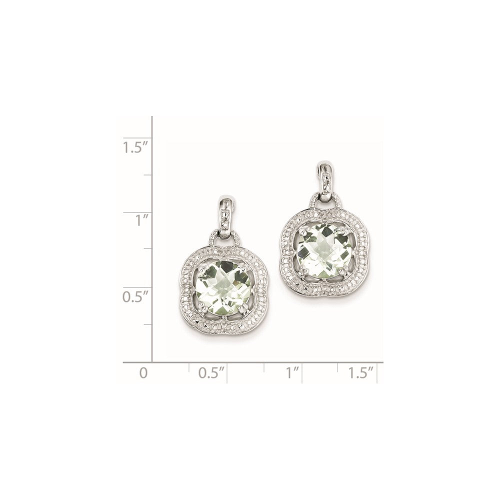 Sterling Silver Green Quartz Earrings