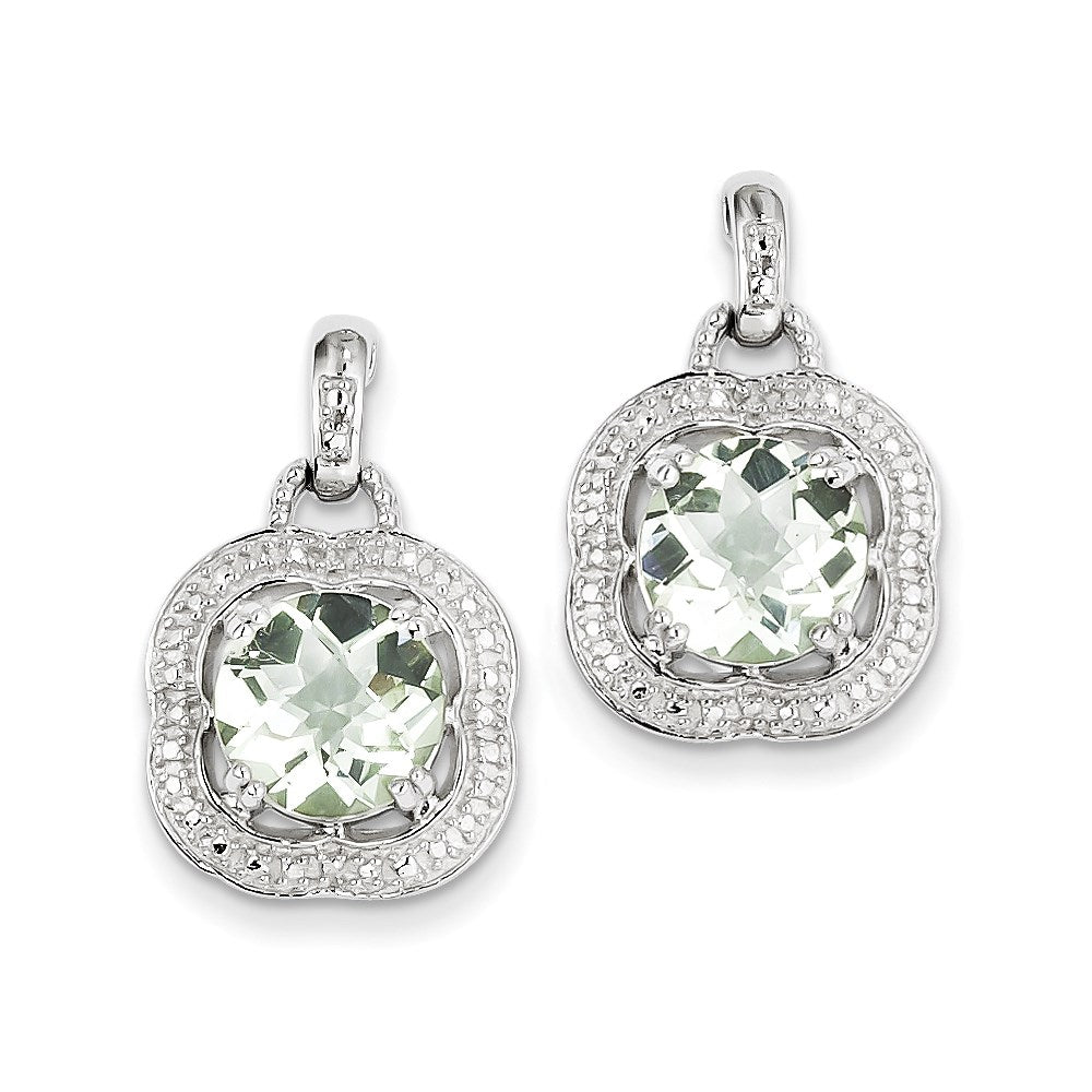 Sterling Silver Green Quartz Earrings