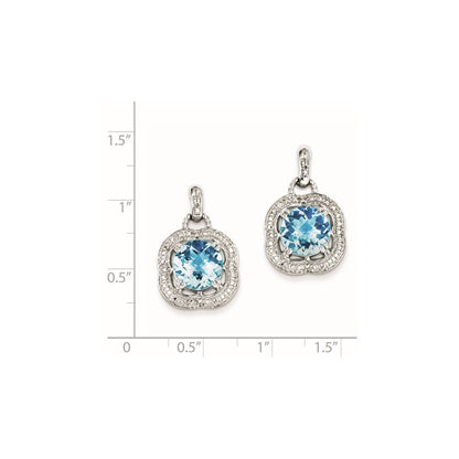 Sterling Silver Blue Topaz Earrings