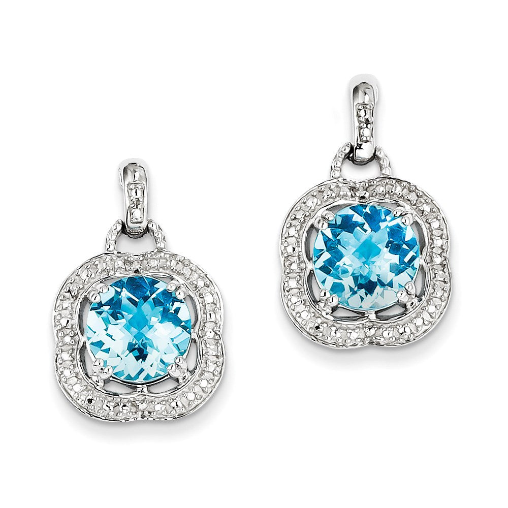 Sterling Silver Blue Topaz Earrings