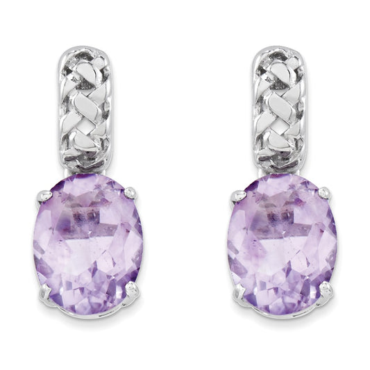 Sterling Silver Pink Quartz Earrings