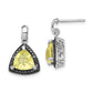 Sterling Silver Rhodium-plated Lemon Quartz and Diamond Earrings