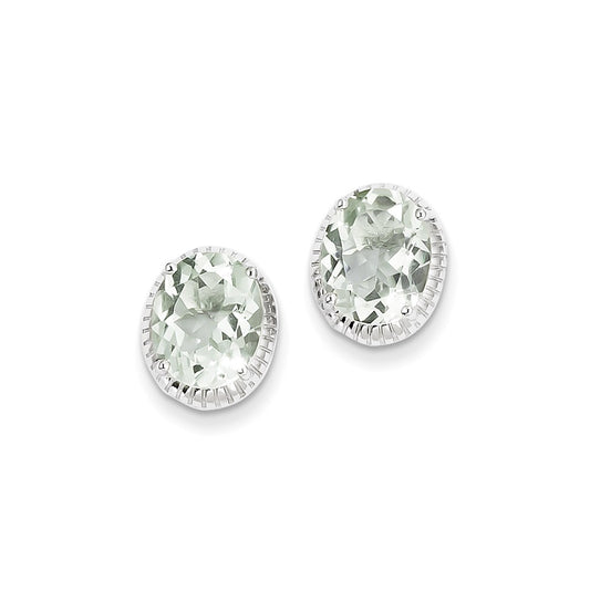 Sterling Silver Green Quartz Earrings