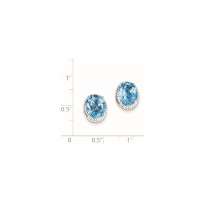Sterling Silver Blue Topaz Earrings
