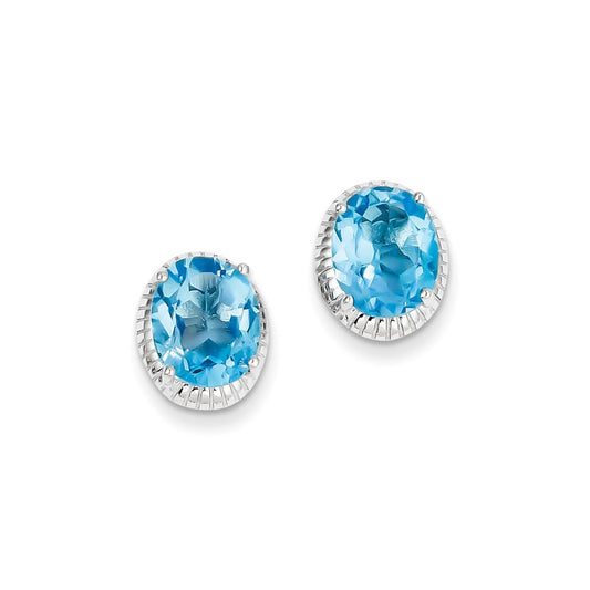 Sterling Silver Blue Topaz Earrings
