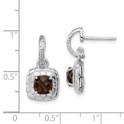 Sterling Silver Rhodium-plated Smoky Quartz Earrings