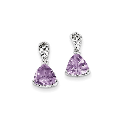 Sterling Silver Pink Quartz Earrings