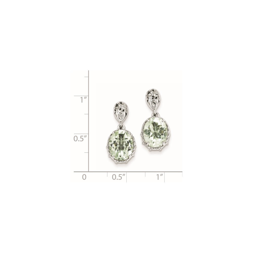 Sterling Silver Green Quartz Earrings