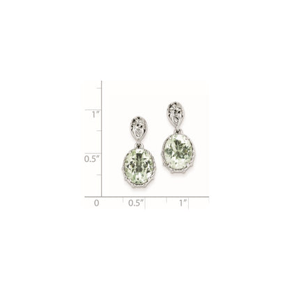 Sterling Silver Green Quartz Earrings