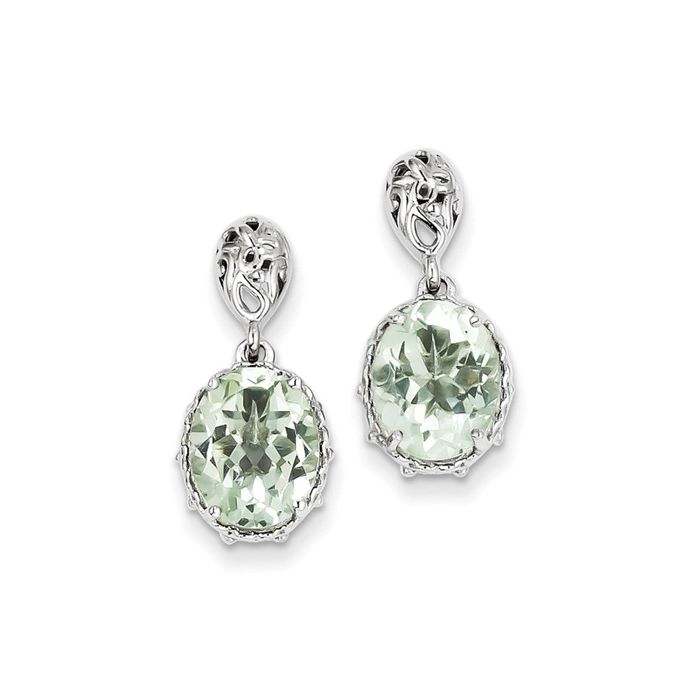 Sterling Silver Green Quartz Earrings