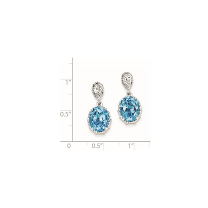 Sterling Silver Blue Topaz Earrings