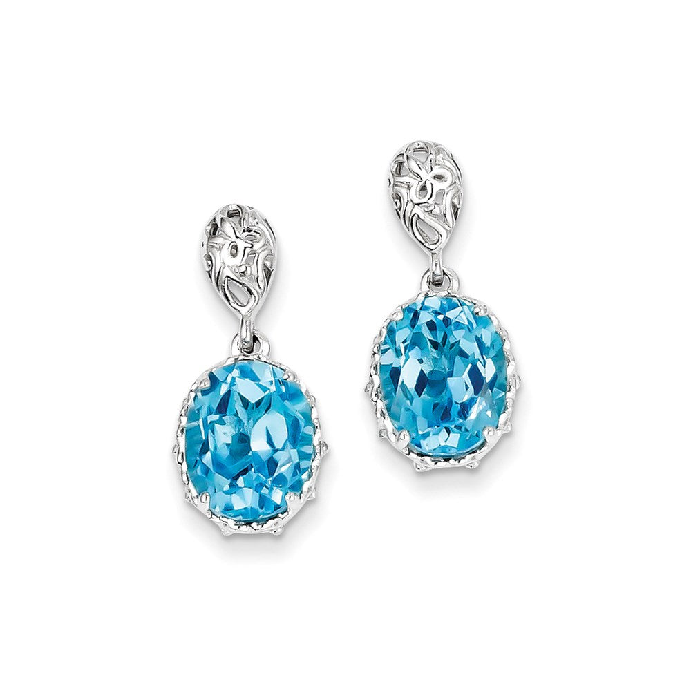 Sterling Silver Blue Topaz Earrings