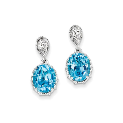 Sterling Silver Blue Topaz Earrings
