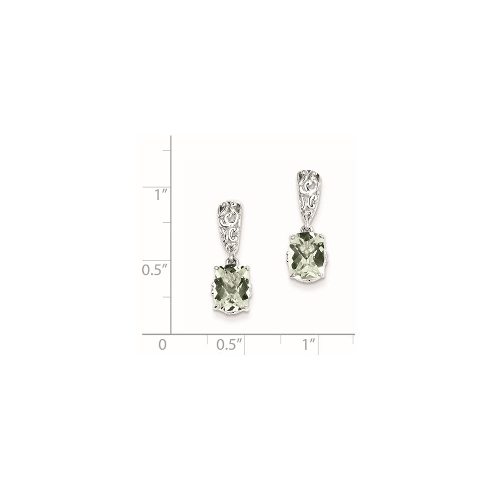 Sterling Silver Green Quartz Earrings