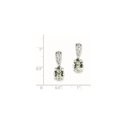 Sterling Silver Green Quartz Earrings