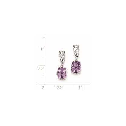 Sterling Silver Pink Quartz Earrings