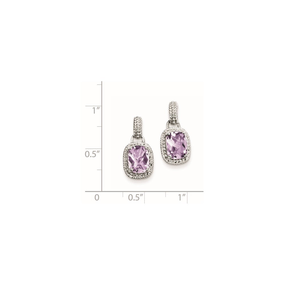 Sterling Silver Pink Quartz Earrings
