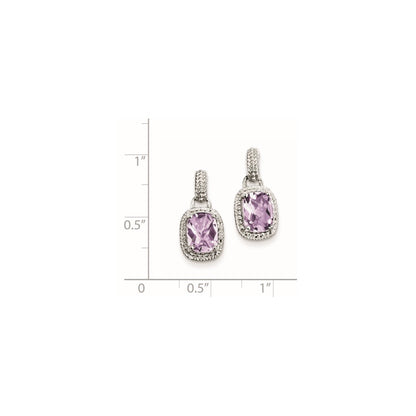 Sterling Silver Pink Quartz Earrings