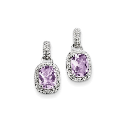 Sterling Silver Pink Quartz Earrings