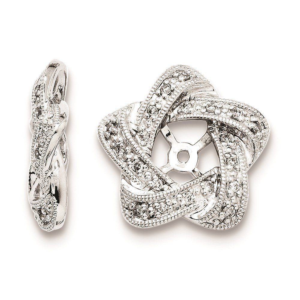Sterling Silver Diamond Earring Jackets
