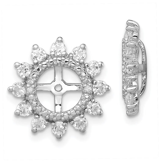 Sterling Silver Rhodium Diamond u0026 White Topaz Earring Jacket