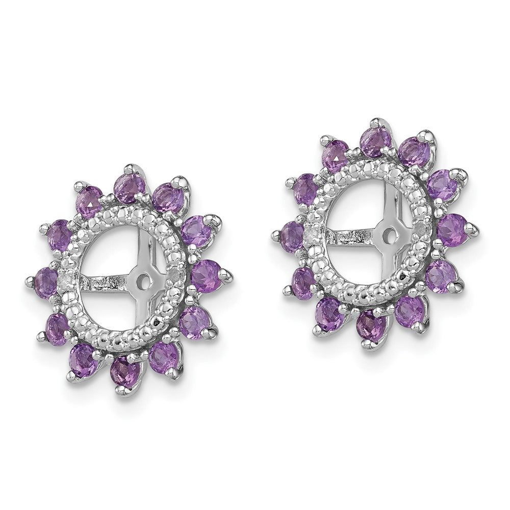 Sterling Silver Rhodium Diamond u0026 Amethyst Earring Jacket