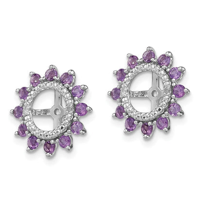 Sterling Silver Rhodium Diamond u0026 Amethyst Earring Jacket