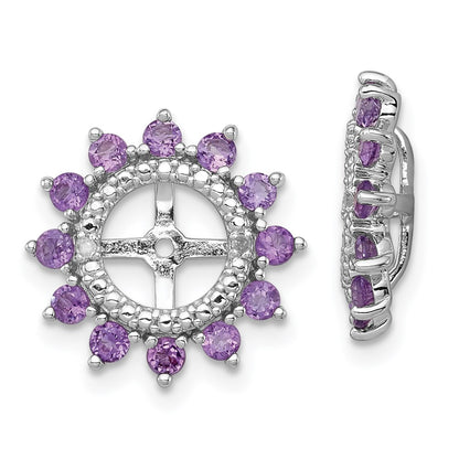 Sterling Silver Rhodium Diamond u0026 Amethyst Earring Jacket