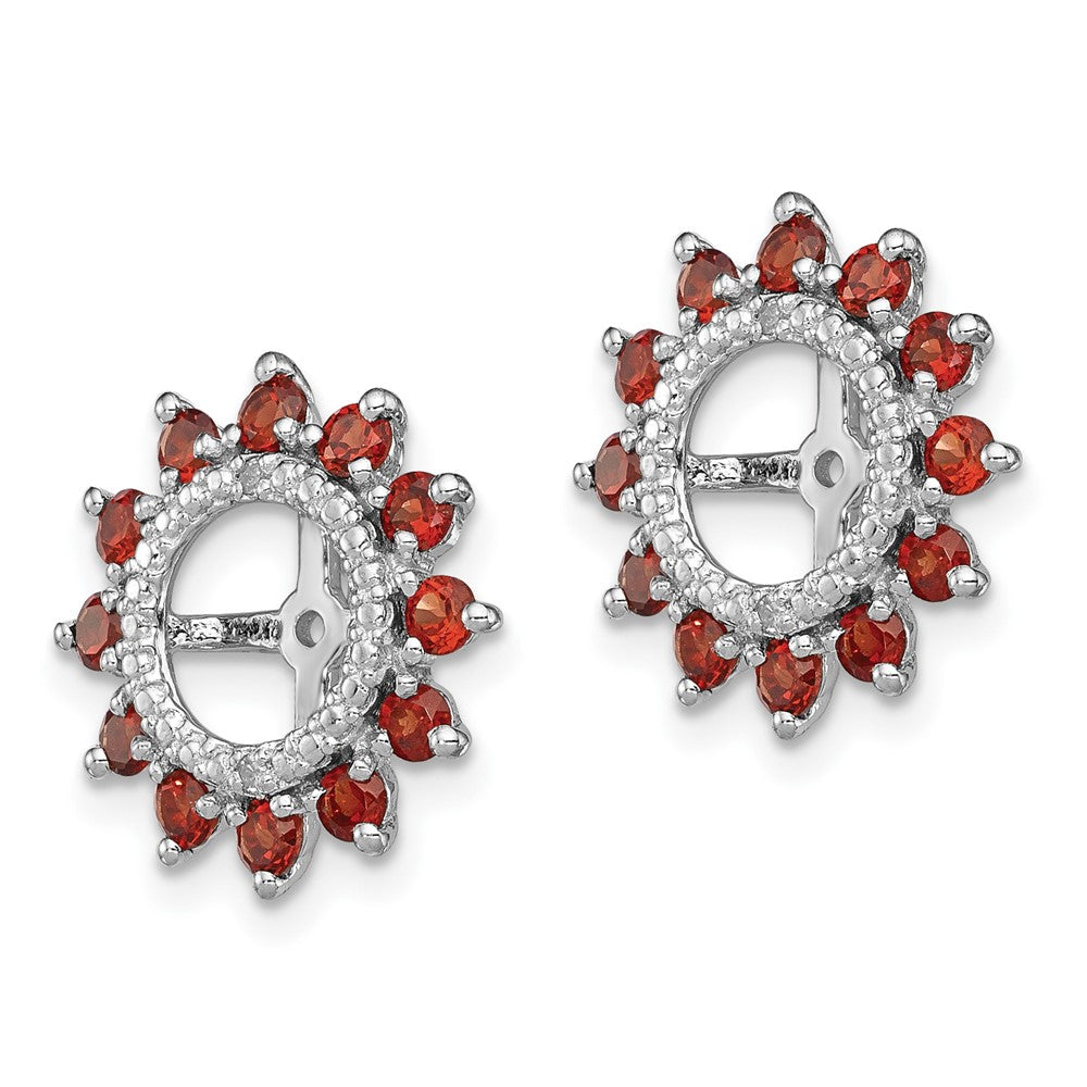 Sterling Silver Rhodium Diamond u0026 Garnet Earring Jacket