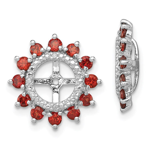 Sterling Silver Rhodium Diamond u0026 Garnet Earring Jacket
