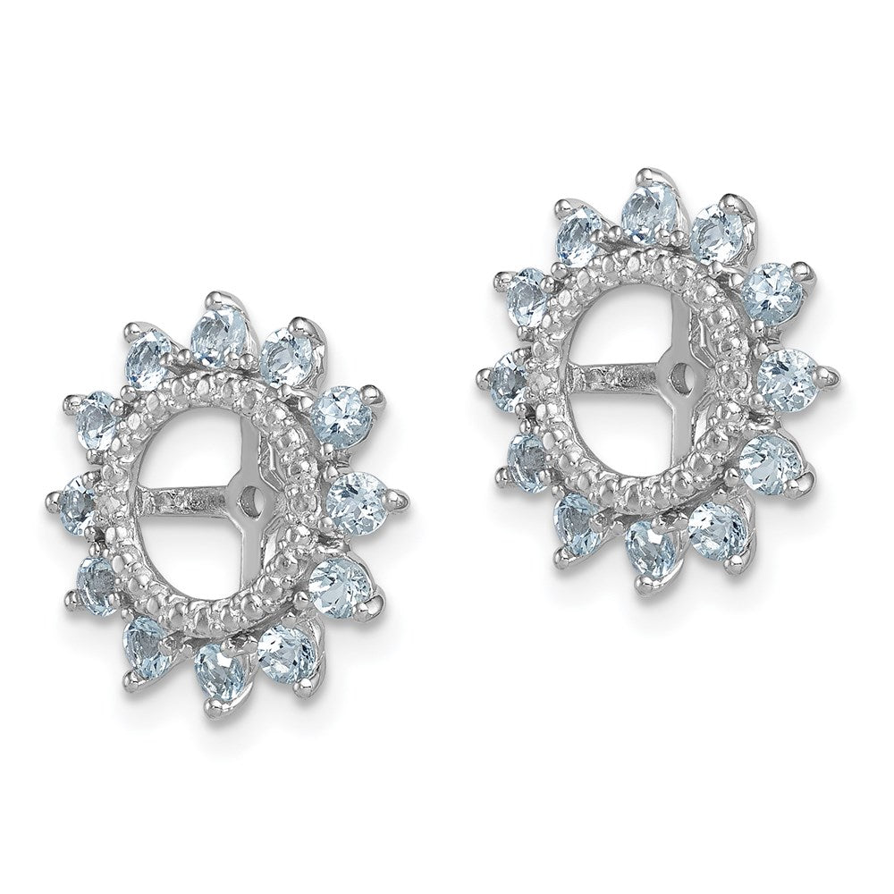 Sterling Silver Rhodium Diamond u0026 Aquamarine Earring Jacket
