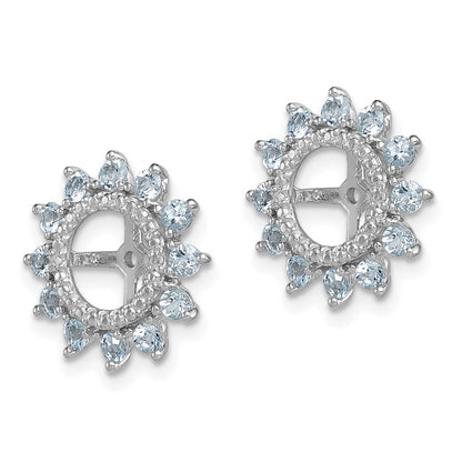 Sterling Silver Rhodium Diamond u0026 Aquamarine Earring Jacket