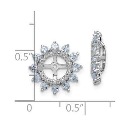 Sterling Silver Rhodium Diamond u0026 Aquamarine Earring Jacket