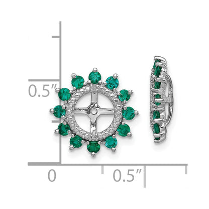 Sterling Silver Rhodium Diamond u0026 Created Emerald Earring Jacket