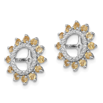 Sterling Silver Rhodium Diamond u0026 Citrine Earring Jacket