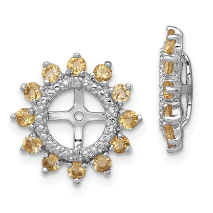Sterling Silver Rhodium Diamond u0026 Citrine Earring Jacket