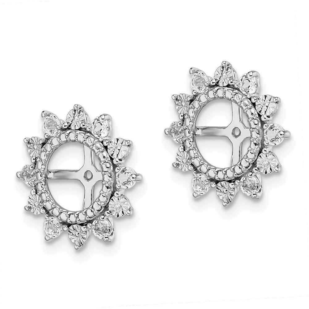 Sterling Silver Rhodium White Topaz Earring Jacket