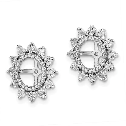 Sterling Silver Rhodium White Topaz Earring Jacket