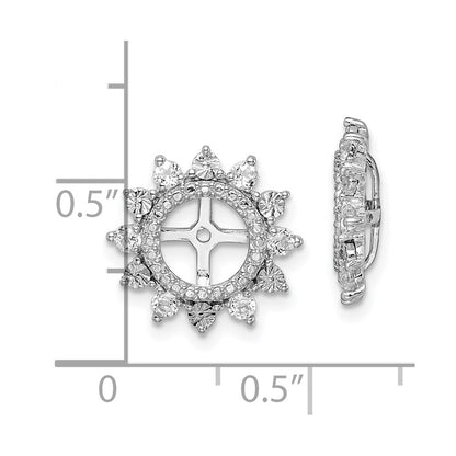 Sterling Silver Rhodium White Topaz Earring Jacket
