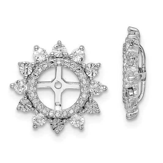 Sterling Silver Rhodium White Topaz Earring Jacket