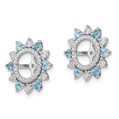 Sterling Silver Rhodium Swiss Blue Topaz Earring Jacket