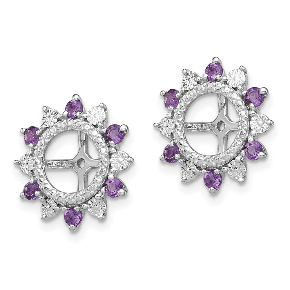 Sterling Silver Rhodium Amethyst Earring Jacket