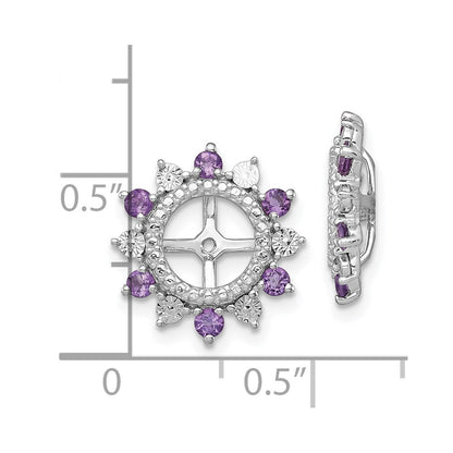 Sterling Silver Rhodium Amethyst Earring Jacket
