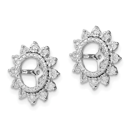 Sterling Silver Rhodium Diamond Earring Jacket
