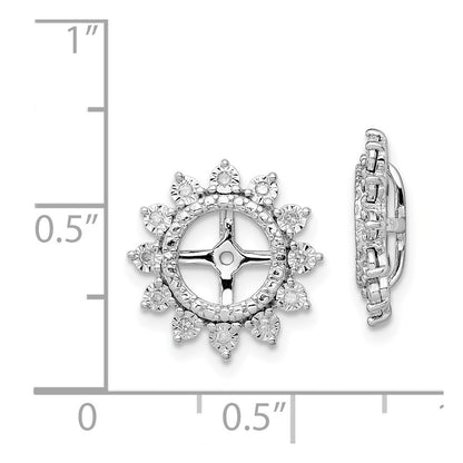 Sterling Silver Rhodium Diamond Earring Jacket